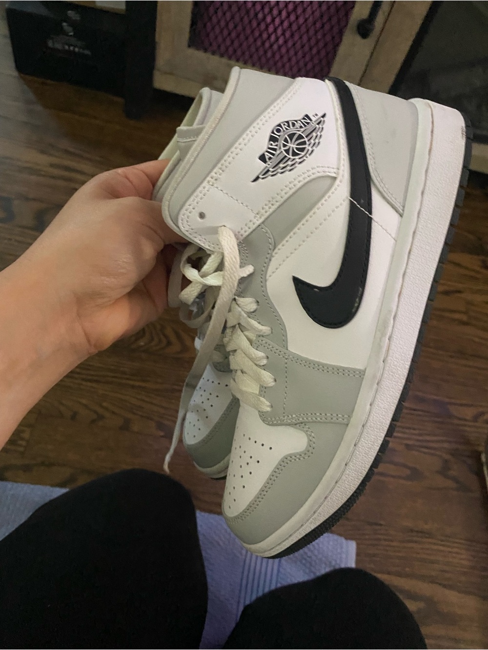 Nike Women’s Sneakers - White, Light Gray & Black Swoosh